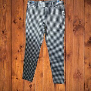 Old Navy Women's Size 10 Black White Plaid Gingham Preppy Ankle Pants NEW